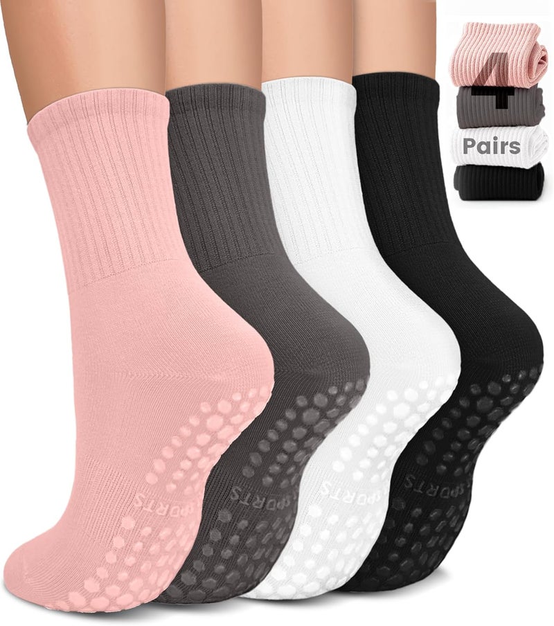 BLONGW Pilates Socks with Grips for Women, Non-Slip Yoga Athletic Socks for Barre Barefoot Workout Hospital - Image 1